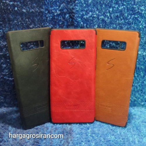 Samsung HP Note 8 Elegan Leather Case - Silikon Bahan Kulit Design Simple dan Stylish Cover Ver.3