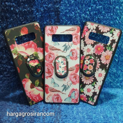 Flower Ring HP Samsung Galaxy Note 8  - Fuze Art Case Bunga Bonus Ring Cover Motif Ver.7