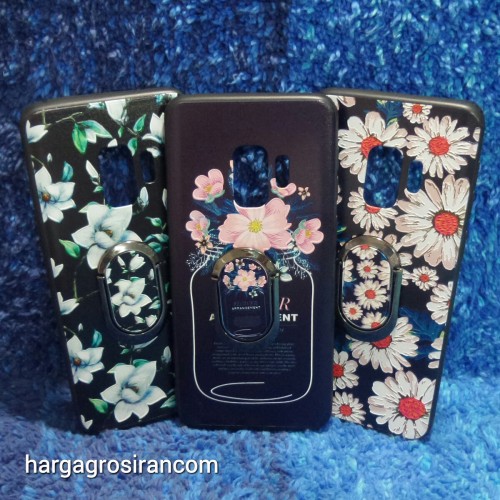Flower Ring Samsung S9 - Fuze Art Case Bunga Bonus Ring Cover Motif Ver.7
