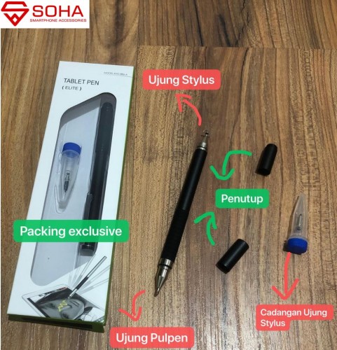 STY-014 SOHA 2 in 1 Touch Stylus Pen Model Jot Pro Universal Dukung Semua Smartphone Android Tablet Ipad IOS Samsung Plus ada Pulpen nya