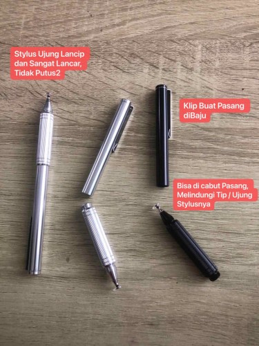 STY-017 SOHA Touch Stylus Pen Universal Dukung Semua Smartphone Android Tablet Ipad IOS Samsung Ada Pengait Baju STY-015