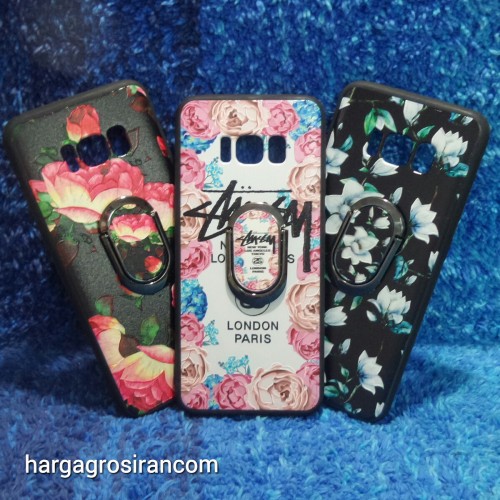 Flower Ring Samsung Galaxy S8 - Fuze Art Case Bunga Bonus Ring Cover Motif Ver.7