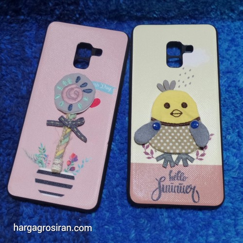 Samsung A8 Plus 2018 - Silikon FS Motif Design Korean Cute Styles Boneka Bahan Kain / Back Soft Case