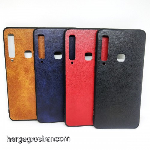 Samsung A9 2018 Fuze Kulit Design Simple dan Stylish - Pinggir Karet - Leather Back Case Ver.6