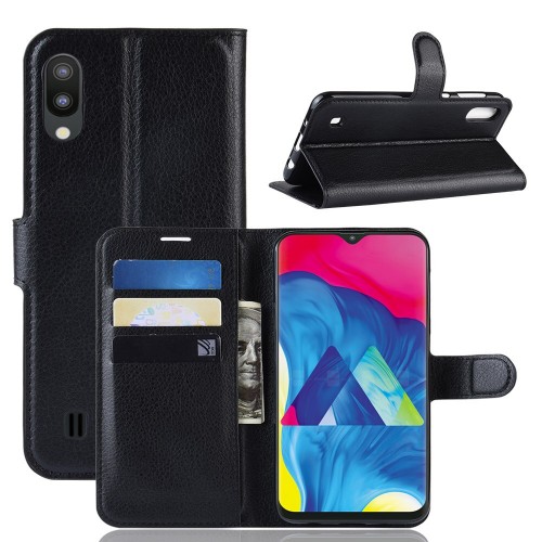 Samsung Galaxy M20 - Sarung Kulit FS Leather Case Blue Moon Ada Kancing dan Pinggiran Jahitan Cover