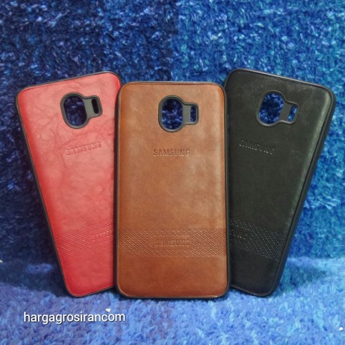 Samsung J4 2018 Elegan Leather Back Case - Silikon Bahan Kulit Design Simple dan Stylish Cover Ver.3