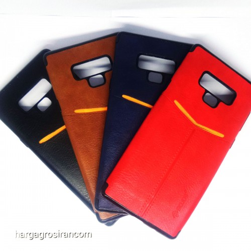 Samsung Note 9 - Elegan Leather Back Case - Silikon Kulit Design Simple dan Stylish Cover Ver.5