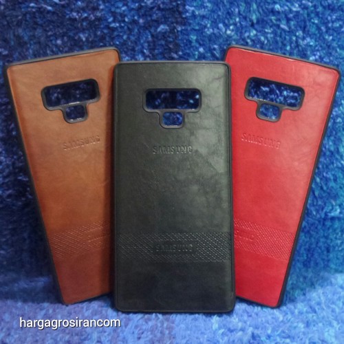 Samsung Note 9 Elegan Leather Back Case - Silikon Kulit Design Simple dan Stylish Cover Ver.3