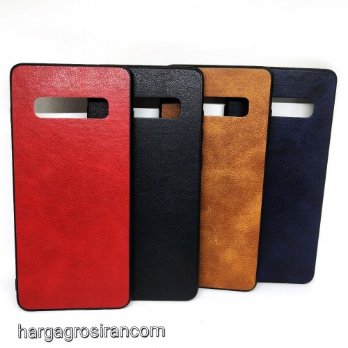 Samsung S10 Plus Fuze Kulit Design Simple dan Stylish - Pinggir Karet - Leather Back Case Ver.6
