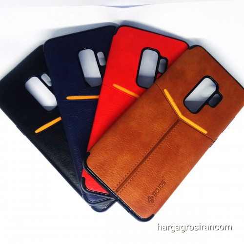 Samsung S9 Plus - Elegan Leather Back Case - Silikon Kulit Design Simple dan Stylish Cover Ver.5