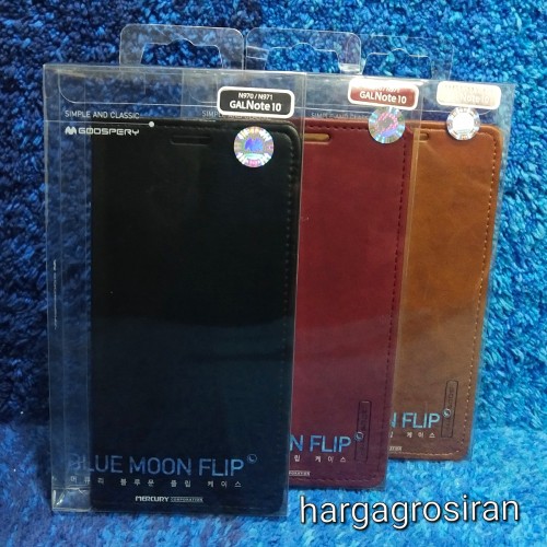 Sarung Mercury Kulit Samsung Galaxy Note 10  - Blue Moon Flip / Leather Case / Dompet - STRPT