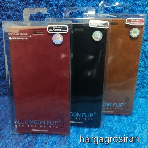 Sarung Mercury Kulit Samsung Galaxy Note 10 Pro - Blue Moon Flip / Leather Case / Dompet - STRPT