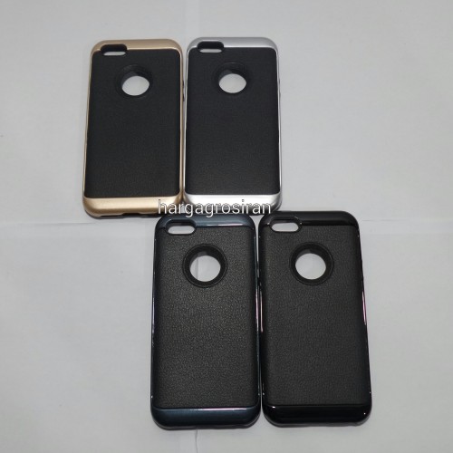 Softcase Model Kulit Iphone 5 / 5s - Metal Series / Rugged Ta Tech / Back Case Leather