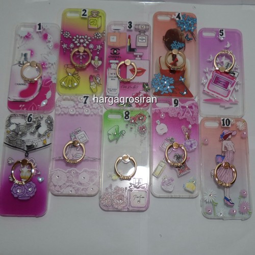 Softcase Motif + Ring Iphone 5G / Softshell + Ring Holder Dibelakang