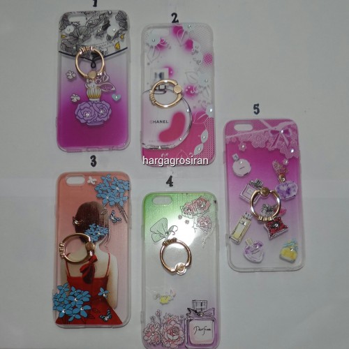 Softcase Motif + Ring Iphone 4G / Softshell + Ring Holder Dibelakang