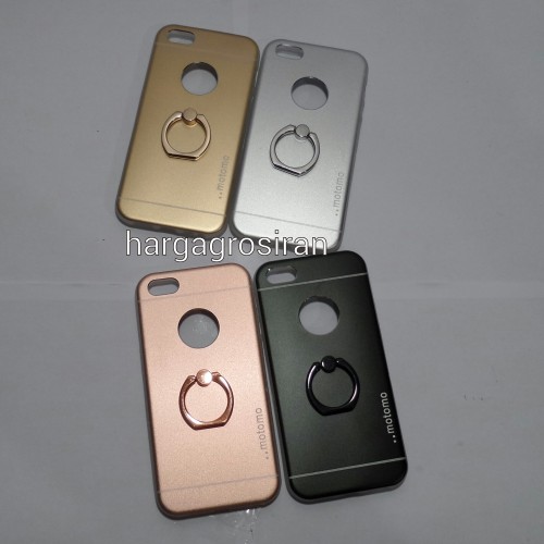 Softcase Motomo Ring Iphone 5 / Motomo Alluminium + Ring Holder Dibelakang