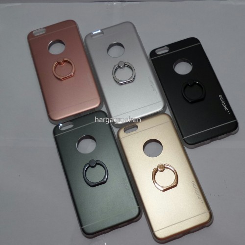 Softcase Motomo Ring Iphone 6 / Motomo Alluminium + Ring Holder Dibelakang