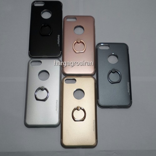 Softcase Motomo Ring Iphone 7G / Motomo Alluminium + Ring Holder Dibelakang