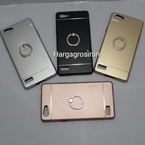 Softcase Motomo Ring Oppo Neo 7 / Motomo Alluminium + Ring Holder Dibelakang