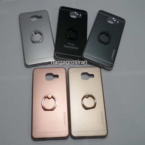 Softcase Motomo Ring Samsung Galaxy A3 2016 / Motomo Alluminium + Ring Holder Dibelakang