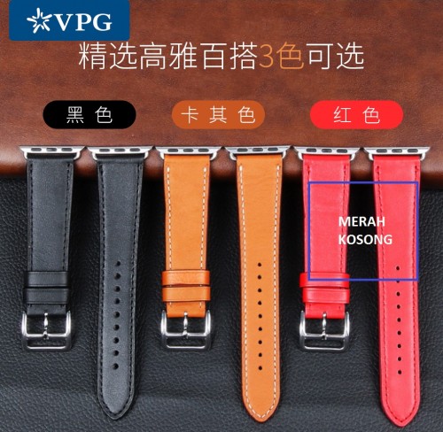 STA-004 Strap Apple iWatch 4 42mm - 44mm Leader Series Kulit Leather Tali iWatch Jam