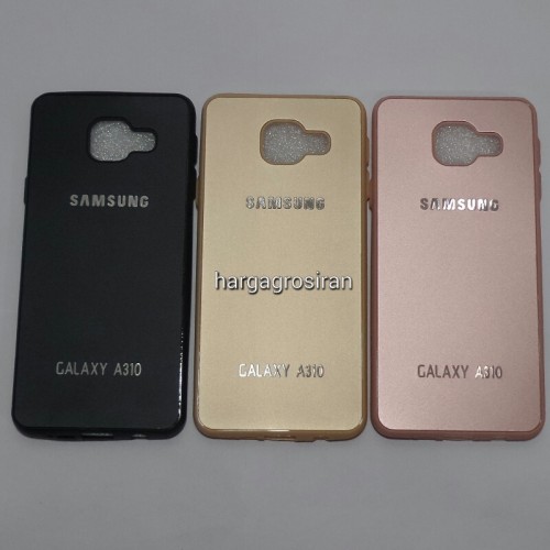 TPU FS Metal Samsung Galaxy A3 2016 / A310  - Back Cover / Case Bahan Silikon / Softshell