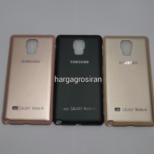 TPU FS Metal Samsung Galaxy Note 4 - Back Cover / Case Bahan Silikon / Softshell