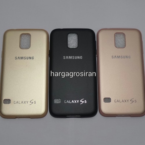 TPU FS Metal Samsung Galaxy S5 - Back Cover / Case Bahan Silikon / Softshell