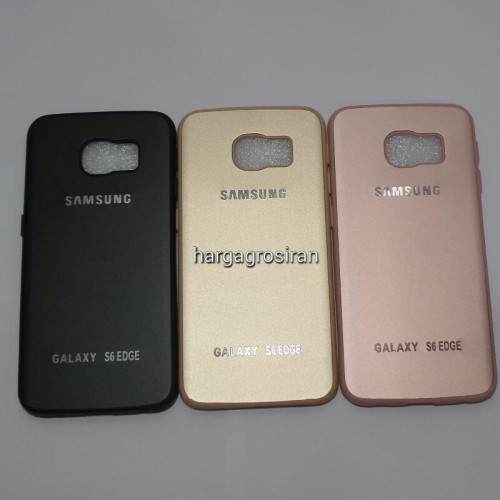 TPU FS Metal Samsung Galaxy S6 Edge - Back Cover / Case Bahan Silikon / Softshell