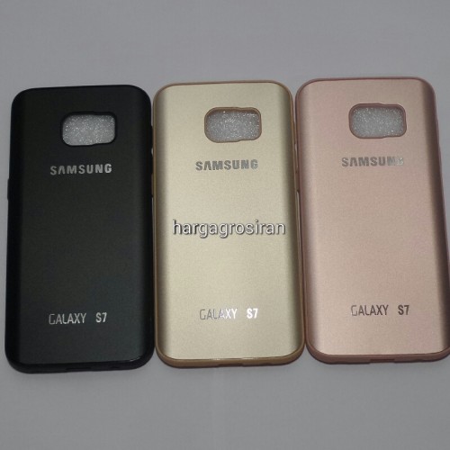 TPU FS Metal Samsung Galaxy S7 Flat - Back Cover / Case Bahan Silikon / Softshell