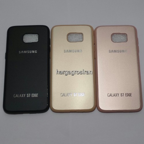 TPU FS Metal Samsung Galaxy S7 Edge - Back Cover / Case Bahan Silikon / Softshell