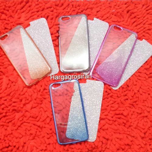 TPU Glitter 2 in 1 Oppo A39 / A57 - Silikon / Softshell Motif + Stiker Glitter