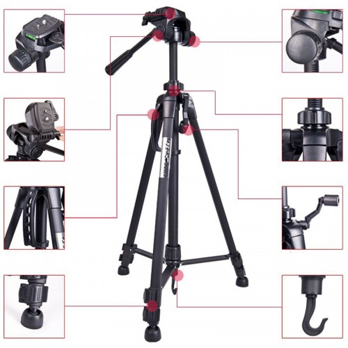 TRP-017 Tripod Profesional Original Weifeng WT-3520 Kamera SLR DSLR & Smartphone Kuat dan Kokoh Tinggi 1.4 Meter