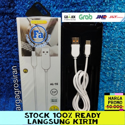 ONDA AL-35 Kabel Data USB Type C Fast Charging 3.4A 120cm QualComm Quality Trusted Vooc Oppo STRDY