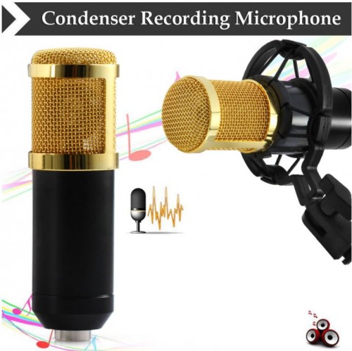 MIC-007 Microphone Kondenser Studio dengan Shock Proof Mount BM-800 Microfon Live Streaming