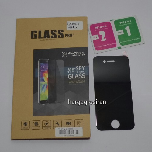 Tempered Glass FS SPY Iphone 4 / 4S / Anti Gores Kaca Private TIDAK ADA GARANSI PECAH