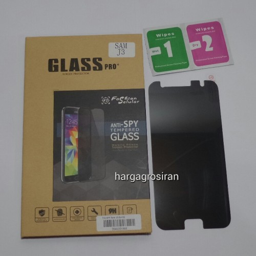 Tempered Glass FS SPY Samsung Galaxy J3 / Anti Gores Kaca Private TIDAK ADA GARANSI PECAH