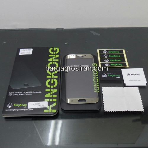 KingKong Samsung S6 Edge Full Layar- Tempered Glass Anti Gores Kaca / Glass Sceen Protector