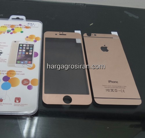 Tempered Glass Rose Gold Iphone 6 / Iphone 6s Full Set Depan Belakang / Anti Gores Kaca