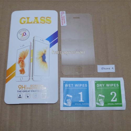 Tempered Glass Std Iphone 4 / Iphone 4s / Anti Gores Kaca / Screen Protector