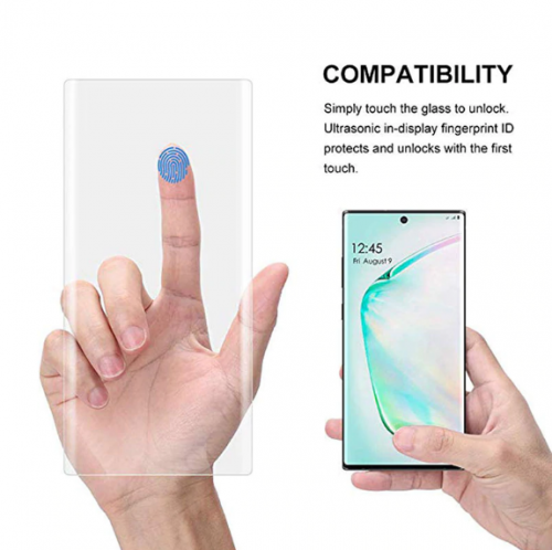 Tempered Glass UV Glue For Samsung Galaxy Note 10 Pro / Plus  Anti Gores Curved 3D