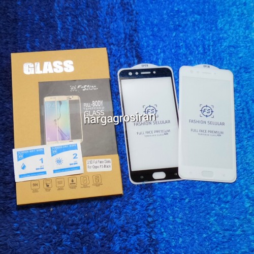 Tempered Glass FS Oppo F3 / Full Body / Anti Gores Kaca Premium / Full Bahan Kaca dan Full Lem