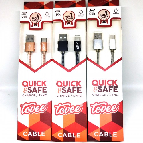 Tovee™ Metal Braided Charge & Sync Cable Tipe C USB