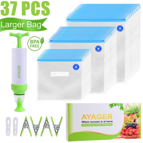 PVM-007 SOHA Vacuum Food 30 Pcs Kantong Plastik untuk Mengemas Makanan Ada 3 Ukuran + Pompa + Jepitan Terlengkap Ayager
