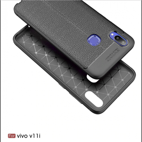 Vivo V11i - Case Kulit Auto Focus - Softshell / Silikon / Cover / Softcase
