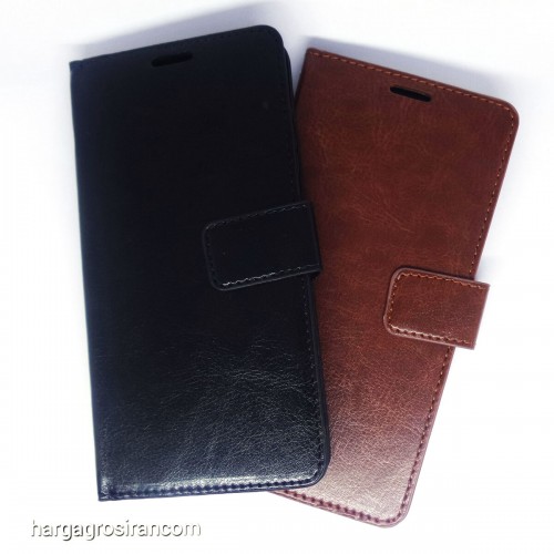 Vivo Y81 - Sarung Kulit FS Leather Case Blue Moon Ada Kancing dan Pinggiran Jahitan Cover