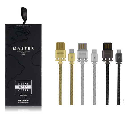 WDC-030 Kabel Original Merek WK Design Master Micro / Panjang 1 Meter / 100cm Type Micro Data Cable Charger For Samsung Huawei Xioami Micro