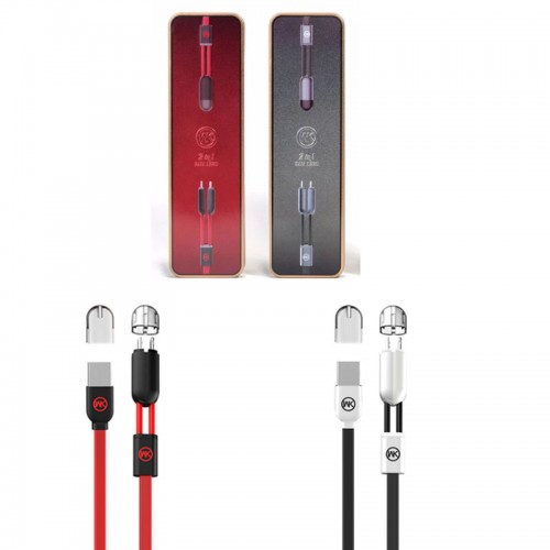 Cable WK Gemini 2 in 1 Data Lines / Fast Charge For Apple / Micro Kabel 2 Cabang