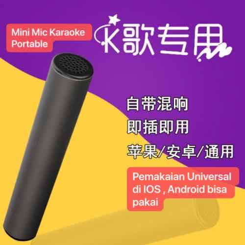 Mic Karaoke Portable Mini Buat Smule dan Youtuber dan Karaokean