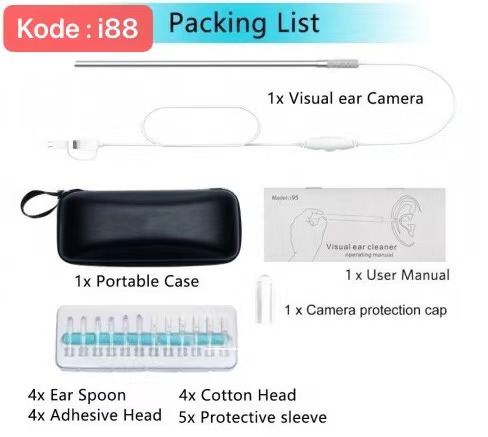 i88 i90 Endoscope Camera Android Ear Cleaning Waterproof Endoskopi Kamera Free Tas Tools Kit